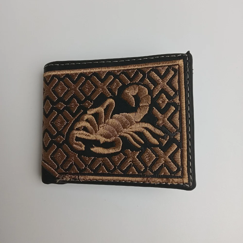 Men's Western Wallet Genuine Leather Hand Crafted Bifold Cowboy Rodeo Wallet‎
